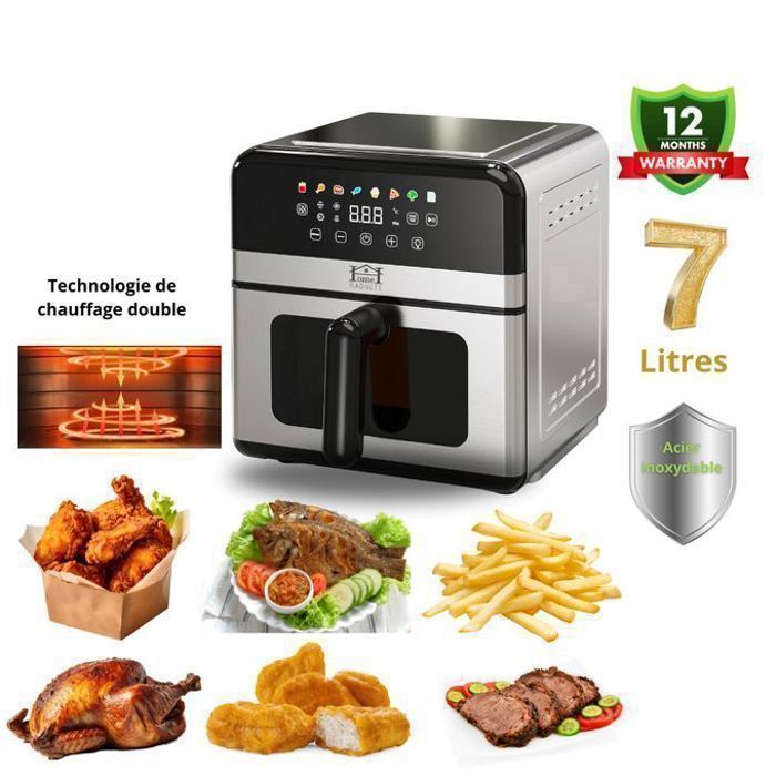 Friteuse à Air - HOME GADGETS - 7L - Double Élément Chauffant - Fenêtre de Visualisation - 1500W