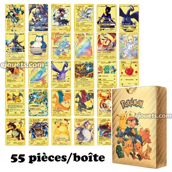 Cartes Pokémon en Plastique Doré : un jeu de cartes résistant et amusant
