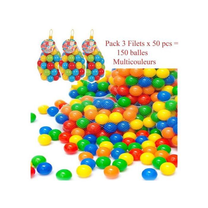 Pilsan pack 150 balles en plastique (3 filets de 50 balles)
