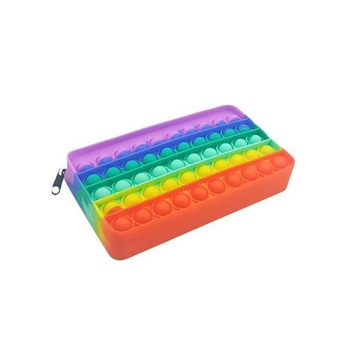 Pop it - trousse scolaire rectangulaire en silicone anti-stress