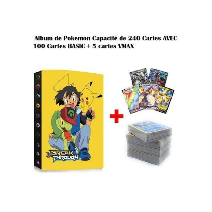 Album de collection  (240 cartes + 100 cartes + 5 vmax bonus)
