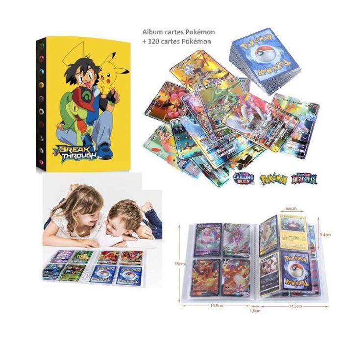 Album de collection pokemon - 240 cartes +100 cartes pokemon + 5 vmax bonus