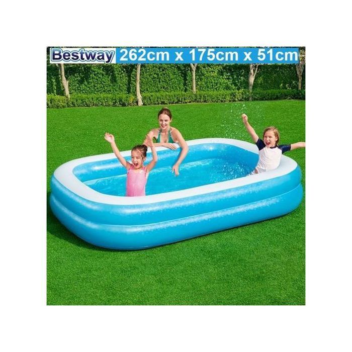 Bestway grande piscine familiale 2 boudins gonflables 2,62m x 1,75m x 51cm