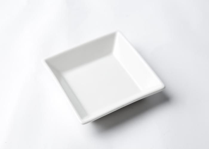 Coupelle carrée - MARQUE - Modèle - Porcelaine - 9x9x2,2 cm - Blanc