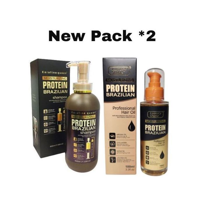 Shampoing et sérum Protein Brazilian Keratin Queen pour des cheveux hydratés et résistants