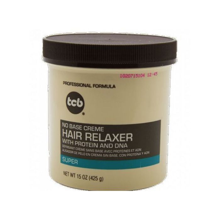 Crème Défrisante TCB Sans Base - Formule SUPER - Avec Protéines - 425grs - Défrisage optimal pour des cheveux doux et lisses.