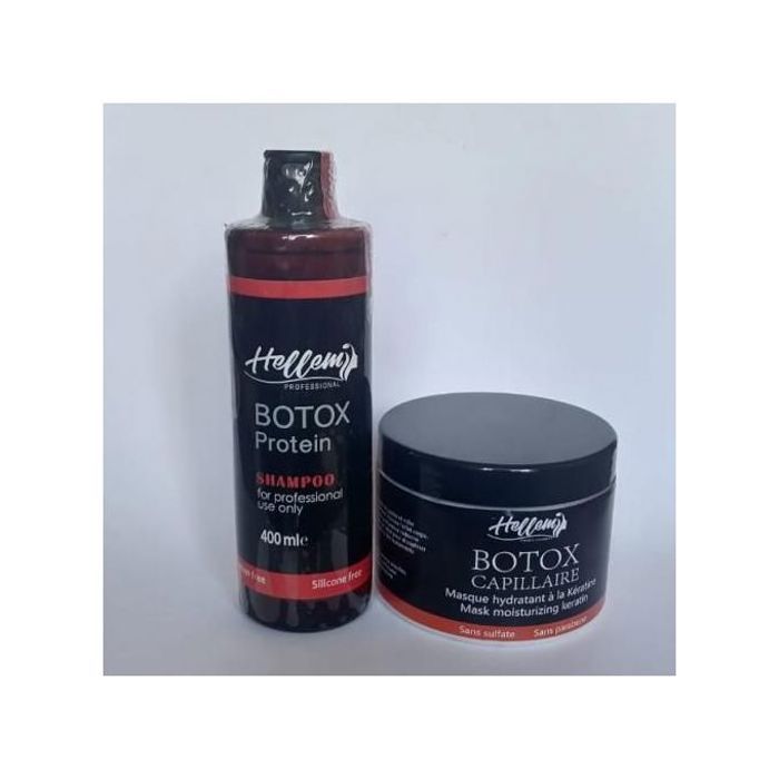 Shampoing et masque à l'huile d'argan Hellem sans sulfate, paraben et silicone - 400ml + 450ml