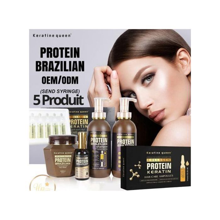 Soin Complet Kératine Queen - Shampooing, masque, huile - Répare et hydrate