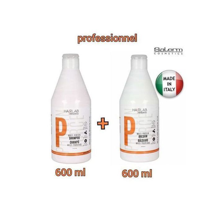 Shampoing Protéiné Salerm - 600ml + Démêlant - Hydrate, régénère et rend les cheveux brillants