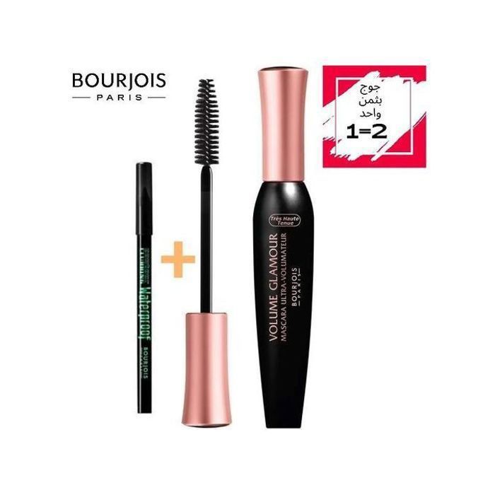 Crayon yeux waterproof - Bourjois - Contour Clubbing - Mascara Volume Glamour - 12 ml - Noir