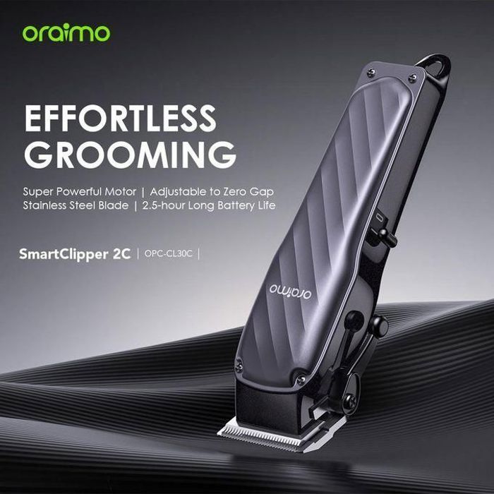 Tondeuse à cheveux - ORAIMO - SmartClipper 2C - Autonomie 2,5h - Lames en acier inoxydable - 4 peignes guides