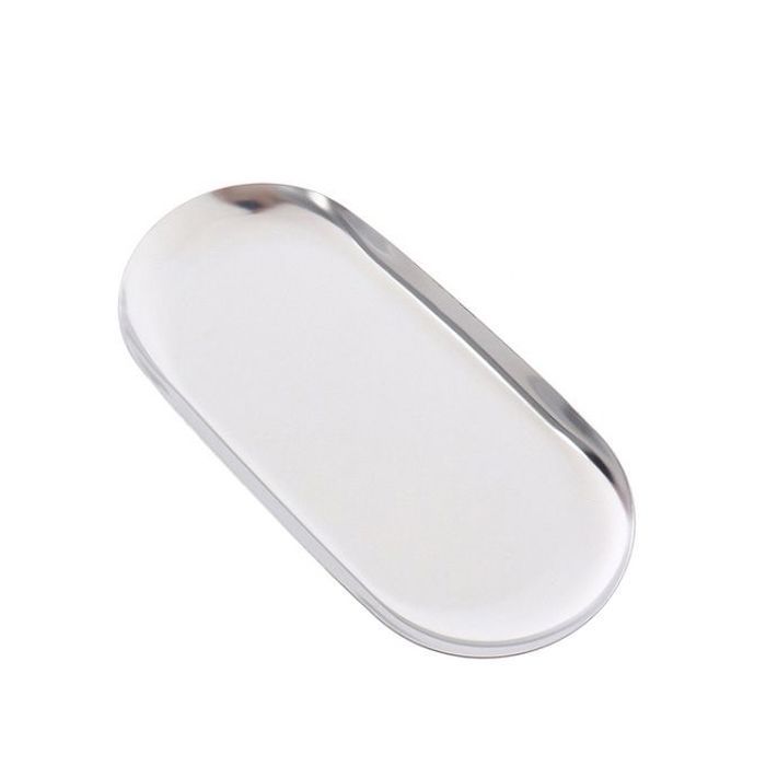 Plat à Gâteau - ART KITCHEN - Ovale - 20x9 cm - Métal - Argenté