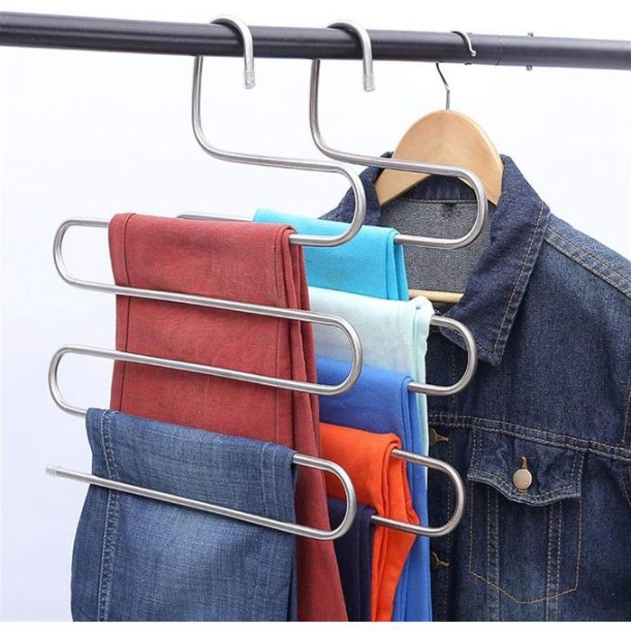 Cintre à pantalons - GENERIC - 5 étages - Acier inoxydable - Antidérapant - Durable