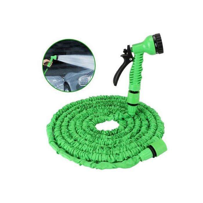 Tuyau d'arrosage, flexible et extensible, pour jardin ou lavage de voiture, 15m