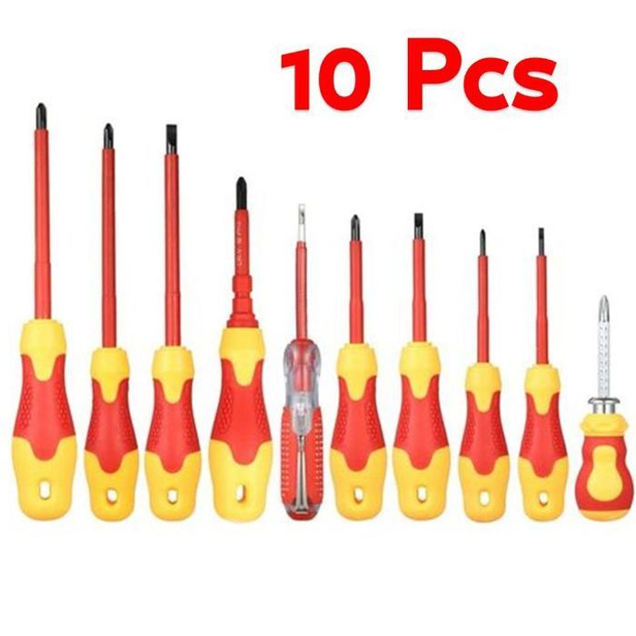 Pack de 10 tournevis ensemble avec magnétique, multi-usages