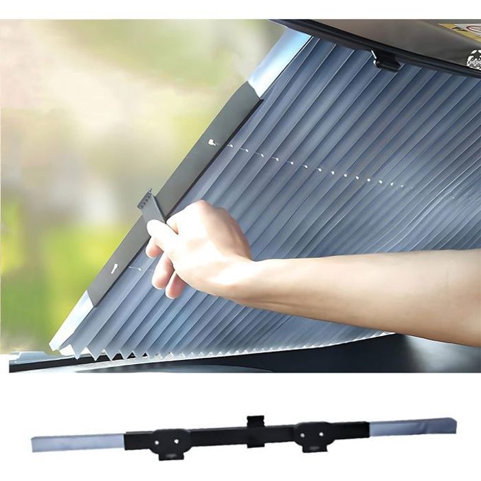 Pare-soleil rétractable pour voiture, rideau pliable pour fenêtre arrière, pour une protection contre le soleil.