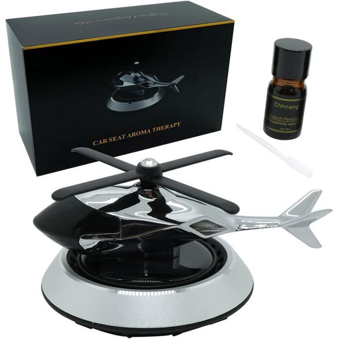 Désodorisant solaire pour voiture, aromathérapie de voiture, en forme d'hélicoptère.