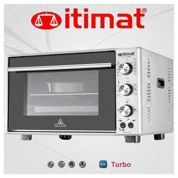 Four électrique 60 Litre - MARQUE - Double vitrage - Ventilateur - Lampe - Turbo Ventilateur