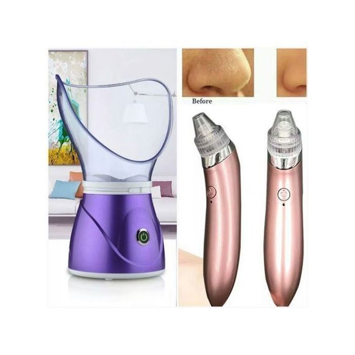 Pack Soin de Visage Complet : Aspirateur Points Noirs + Masque Vapeur - Peau Radieuse & Détente