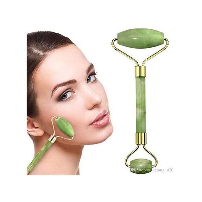 Rouleau de Jade & Brosse en Silicone : Massage Facial Anti-Âge et Raffermissant