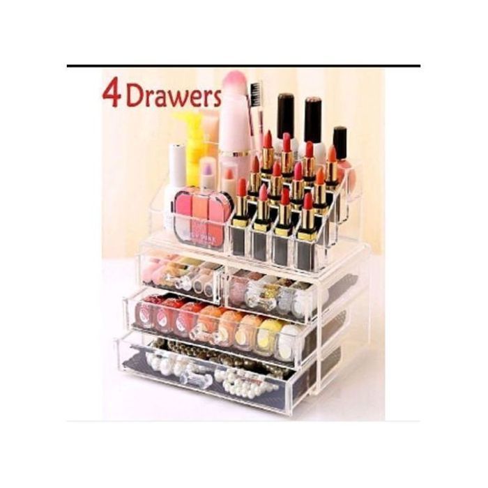 Boîte de Rangement Acrylique : Cosmétiques & Bijoux Organisés