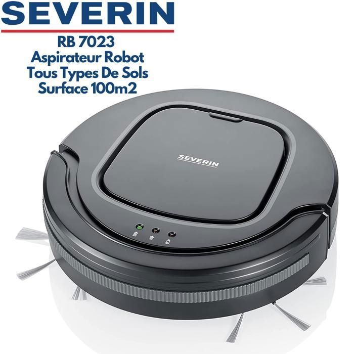 Robot Aspirateur - SEVERIN - RB7023 - Autonomie 90 min - Surface jusqu'à 100m² - Réservoir 350ml