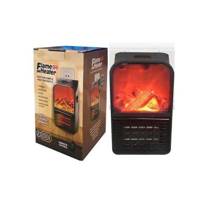 Flame Heater - Chauffage Mini - 900 W - Chauffement Rapide & Facile