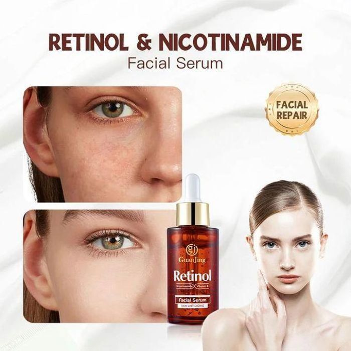 Guanjing Sérum Anti-Âge Visage - Rétinol, Nicotinamide, Vitamine E - 40 ml - Hydratation, Éclat