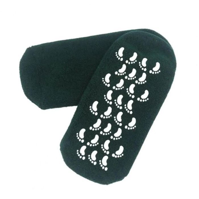 Chaussettes Soins des Pieds en Silicone - Masque Hydratant, Exfoliant, Réparateur, Noir