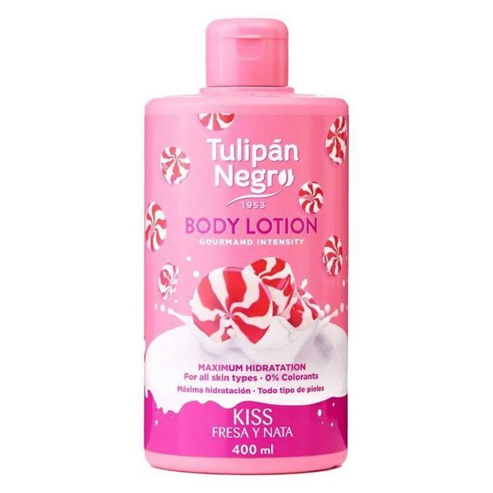 Tulipàn Negro Lotion Corps Gourmande - Intensité, Fraise & Crème, Hydratation Maximale