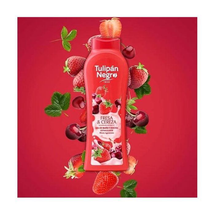 tulipan negra Gel Bain & Douche - Fraise & Cerise - 650 ml - Parfum Délicieux