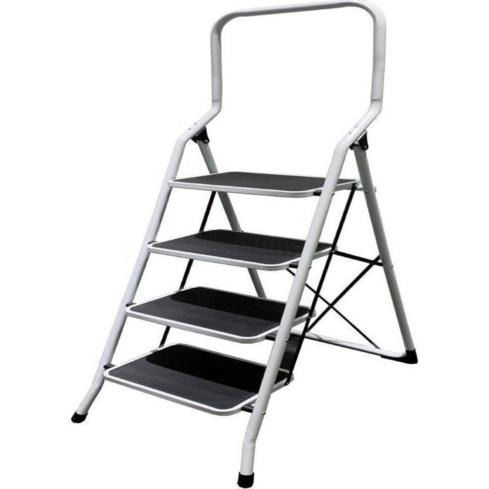 Escabeau Pliable - GENERIC - 4 Marches - Charge 150 kg - Métal - Fabrication Portugaise