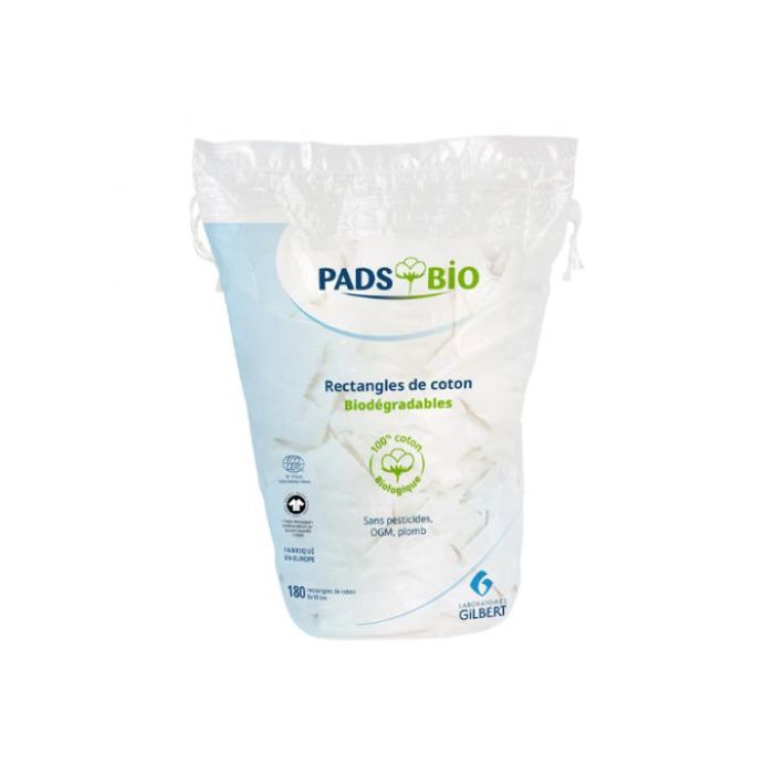 Gilbert Pads Bio Rectangles de Coton - 180 Pièces