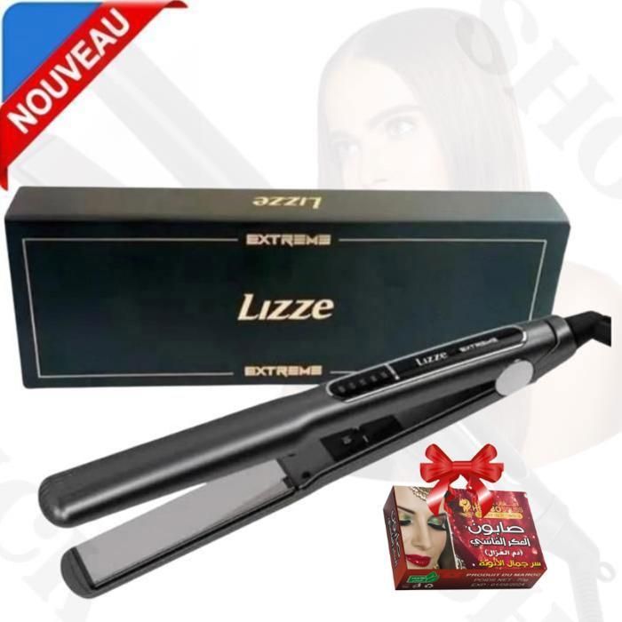 Lisseur Planche à Cheveux Professionnel Lizze Extreme 250 Degrés + Savon