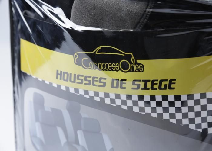 HOUSSE DE SIEGE NOIR GRIS STD