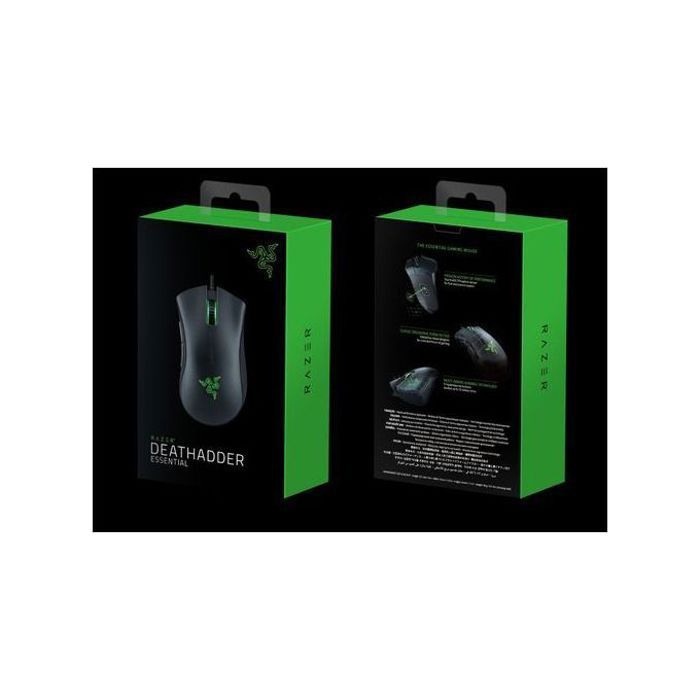 Souris gamer filaire Razer DeathAdder Essential - Noir - 6400 DPI, 5 boutons programmables, Design ergonomique