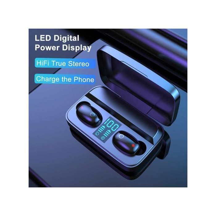 Écouteurs Bluetooth TWS A10S : Contrôle Tactile, Powerbank Intégré, Affichage LED