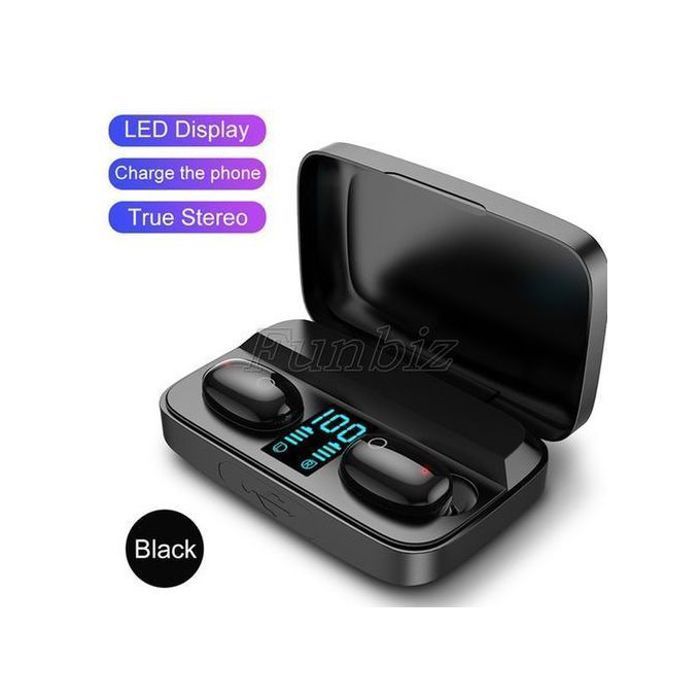 Écouteurs Bluetooth sans fil TWS A10S - Noir - Bluetooth 5.0, Appels binaurales, Affichage de l'autonomie de batterie