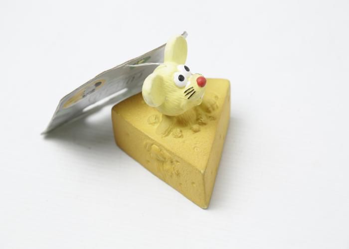 JOUET - BUBIMEX - SOURIS LATEX - AVEC FROMAGE - JAUNE - POUR CHAT MOYEN