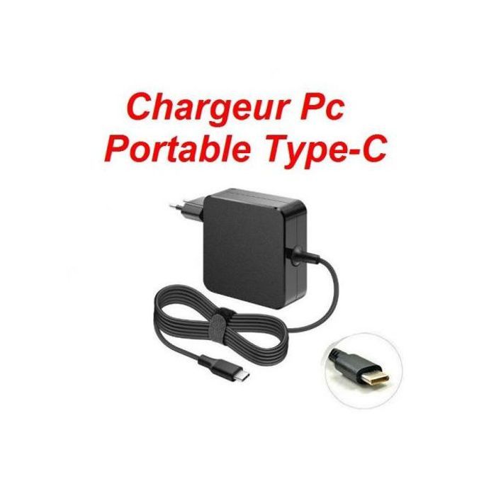 Chargeur Universel PC Portable Type-C 65W - Adaptateur d'Alimentation pour Ordinateur Portable USB-C, Compatible Lenovo, HP, Dell