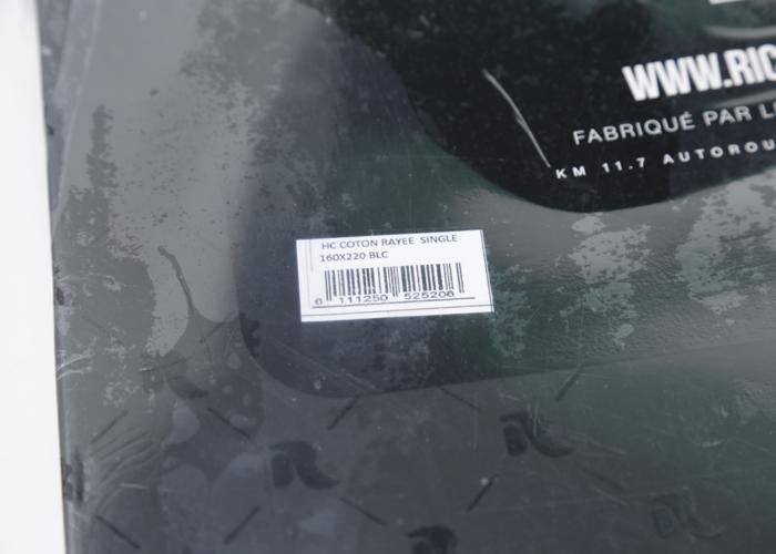 Parure de housse de couette - RICHBOND - 160x220 cm - Coton - Rayée satinée - Blanc