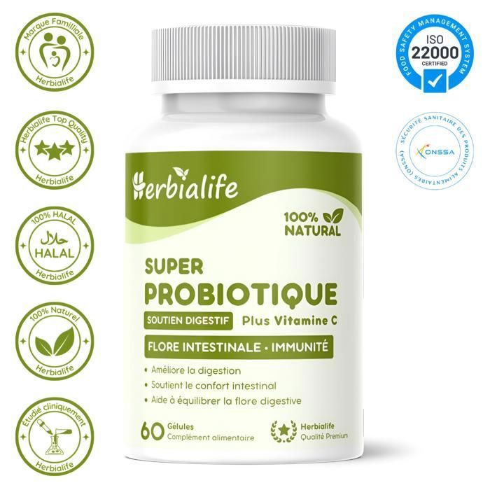 Super Probiotique Avec Vitamine C – Bien-être Digestif – 60 Gélules | Herbialife