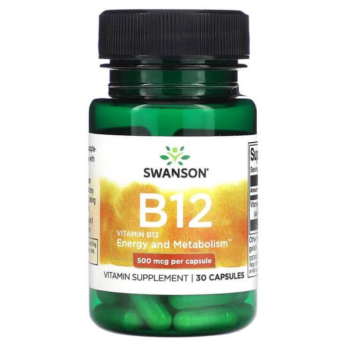 Vitamine B12, 500 µg, 30 capsules