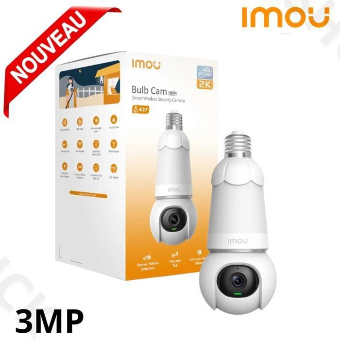 Caméra de sécurité intérieur intelligente IMOU BulbCam 2K 3MP WiFi sans fil avec contrôle mobile à domicile