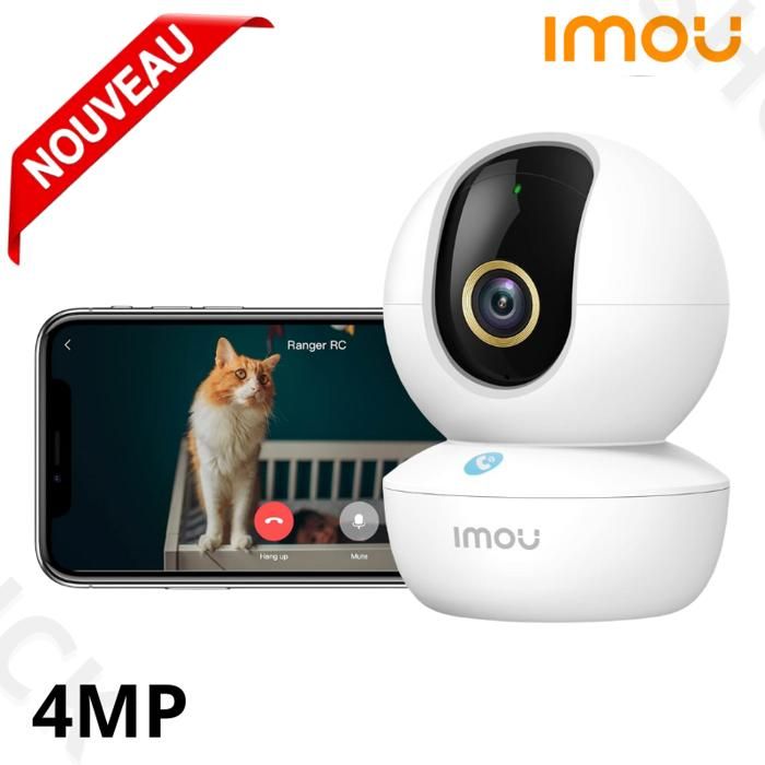 Imou Caméra Surveillance WiFi Intérieur (4MP) 360°  Touche Détection Humaine AI Suivi Intelligent Sirène Audio.