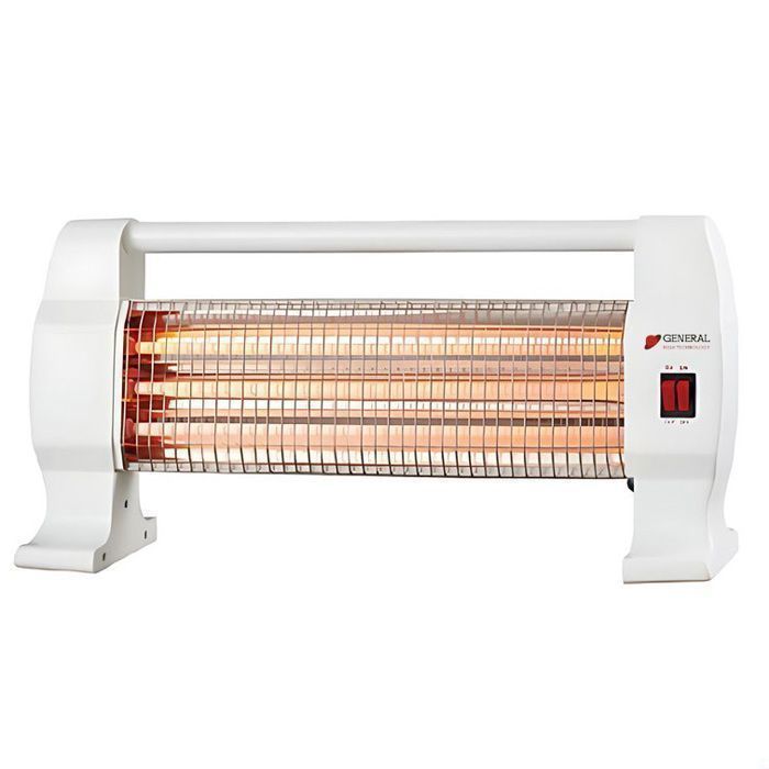 Chauffage électrique - GENERAL - 1200W - 2 tubes halogènes - Inox - Vertical