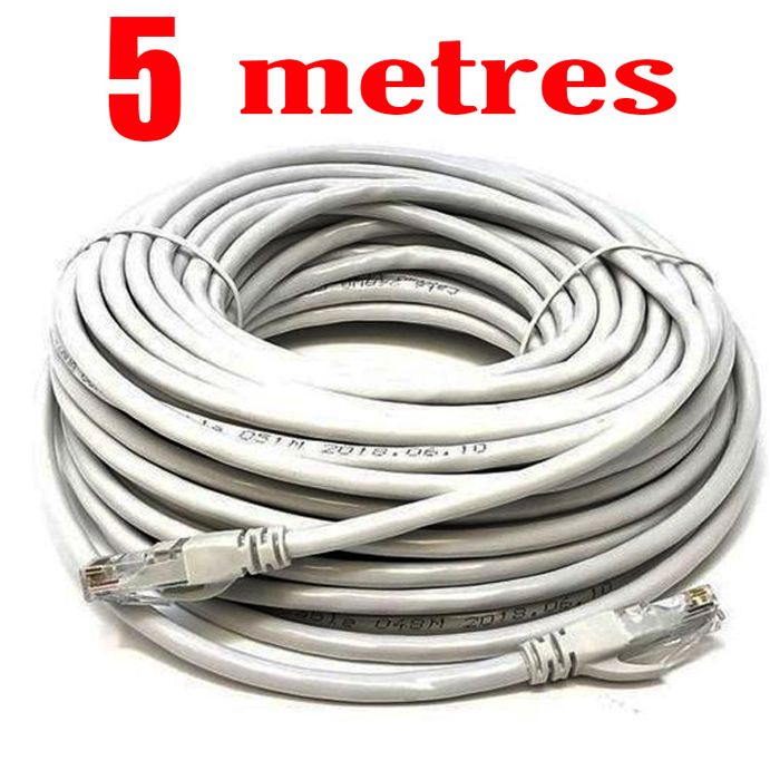 Câble Réseau Ethernet RJ45 CAT6 5 Mètre haut débit qualité Pro