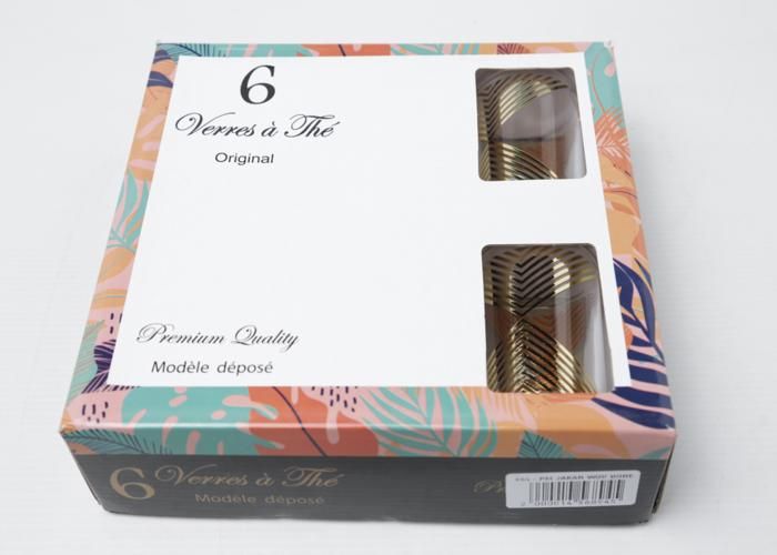 Verres à thé - GENERIC - 6 pièces - DORE - Verre - Compatible lave-vaisselle