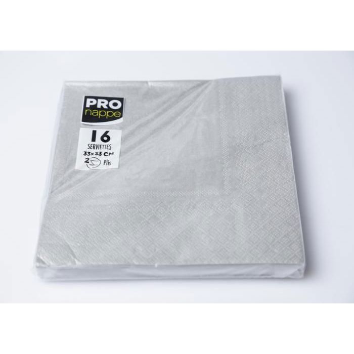 Serviettes en ouate - Argent - 33x33cm - Lavables - Élégance pour dîners raffinés