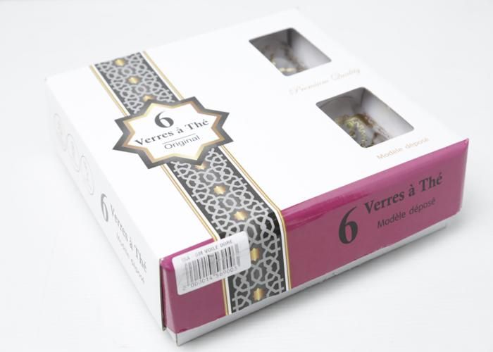 Verres - GENERIC - 6 Verres Déco doré - Verre - Compatible lave-vaisselle - Design moderne